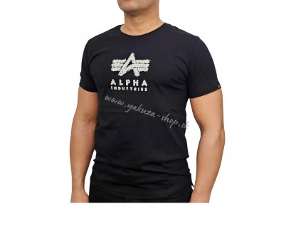 Alpha Industries GRUNGE LOGO T tričko pánske black 1