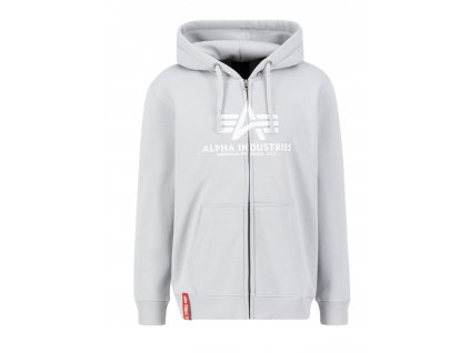 Alpha Industries Basic Zip Hoody PP pánska mikina pastel grey