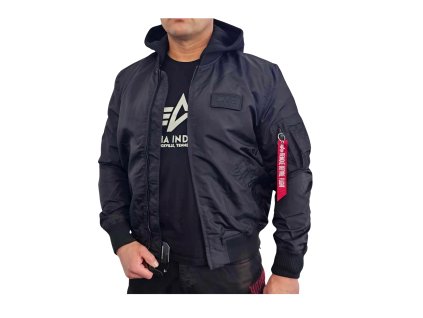 Alpha Industries pánska prechodná bunda MA 1 TT HOOD black black 1