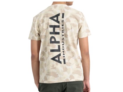 Alpha Industries BACKPRINT T sand camo tričko pánske a