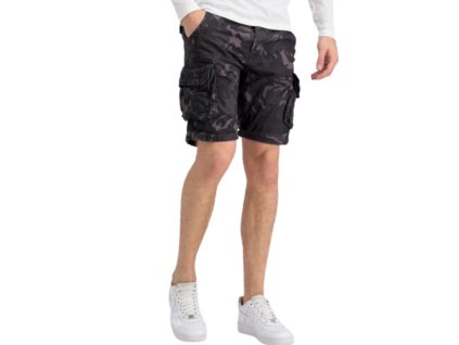 Alpha Industries Crew Short Black camo pánske šortky