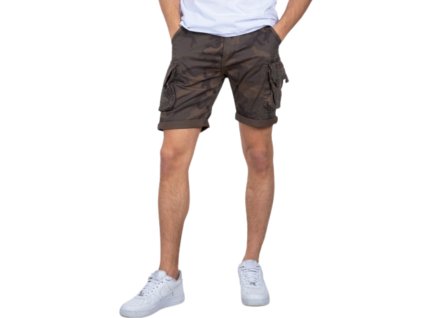 Alpha Industries Crew Short Dark Olive camo pánske šortky