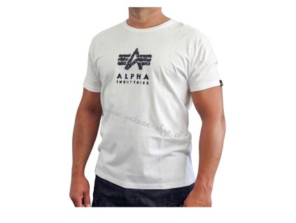 Alpha Industries GRUNGE LOGO T tričko pánske white c