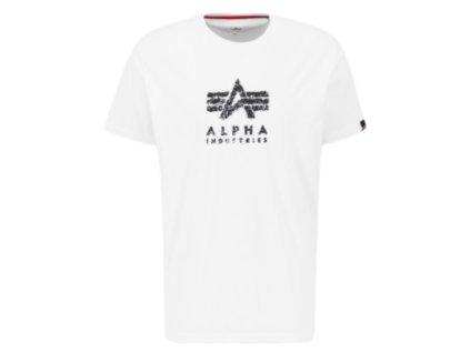 Alpha Industries GRUNGE LOGO T tričko pánske white