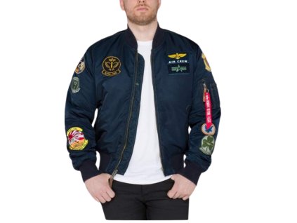 Alpha Industries MA 1 Pilot zimná bunda black rep blue ovd 1