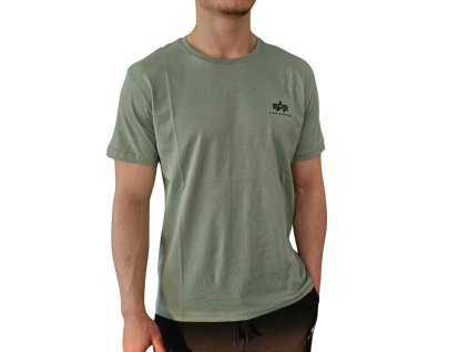 alpha industries basic t small logo dusty green tricko panske