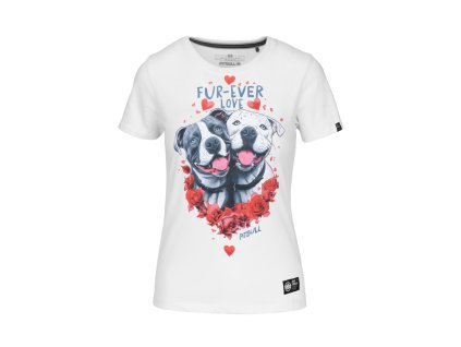 pitbull-west-coast-damske-tricko-fur-ever-love-white