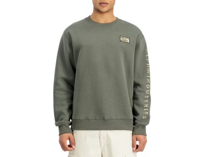 alpha-industries-mikina-panska-camo-sleeve-crewneck-dark-olive