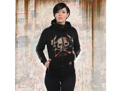 Yakuza FLYING SKULL dámska mikina na zips GHZB 13112 black