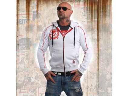 Yakuza DAILY JOLLY ZIP mikina na zips HZB 13009 white