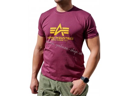 Alpha Industries Basic T Shirt Burgundy tričko pánske