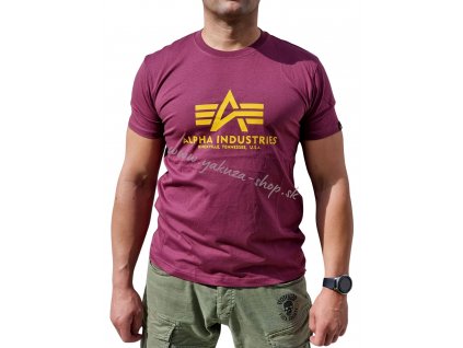 Alpha Industries Basic T-Shirt Burgundy tričko pánske