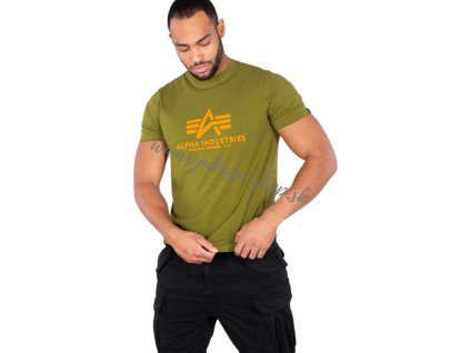Alpha Industries Basic T Shirt Khaki Green tričko pánske