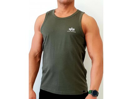 Alpha Industries Small Logo Tank tielko pánske dark olive