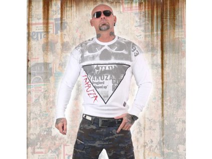 Yakuza mikina pánska DEATH BY 893 PB 13016 white