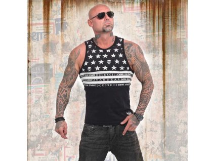 Yakuza tielko pánske SKULLS N STRIPES UHB 14064 black