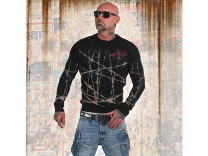 Yakuza mikina pánska BARBWIRE PB 14011 black