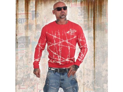 Yakuza mikina pánska BARBWIRE PB 14011 ribbon red