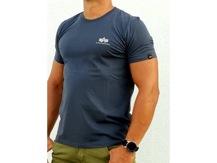 Alpha Industries Basic T Small logo Greyblack tričko pánske