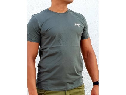 Alpha Industries Basic T Small logo Vintage Green tričko pánske