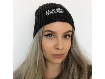 Alpha Industries Heavy Rib Beanie II Black čiapka