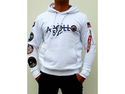 Alpha Industries APOLLO 50 Patch Hoody white mikina pánska