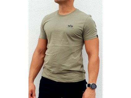 Alpha Industries Basic T Small logo Olive tričko pánske