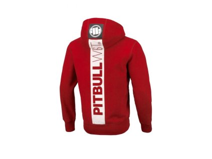 Pitbull West Coast mikina HILLTOP II Red s kapucňou