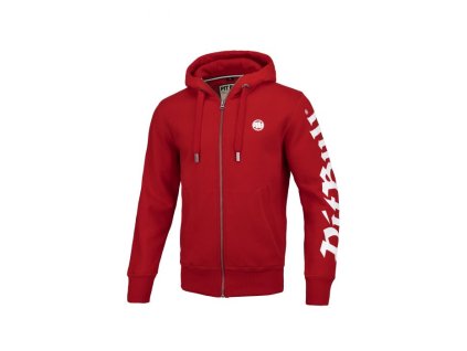 Pitbull West Coast OLD LOGO Red mikina na zips s kapucňou