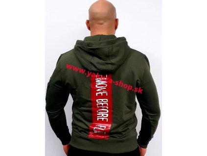 Alpha Industries Latex Print Hoody pánska mikina dark olive
