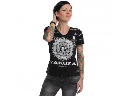 Yakuza dámske tričko MANDALA V Neck GSB 15127 black