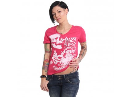 Yakuza dámske tričko MUERTE V Neck GSB 15126 rose red