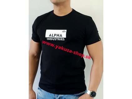 Alpha Industries BOX LOGO T black tričko pánske