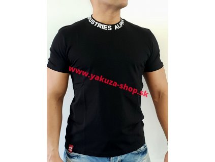 Alpha Industries NECK PRINT T black tričko pánske