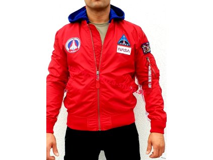 Alpha Industries MA-1 TT Hood NASA bunda pánska speed red