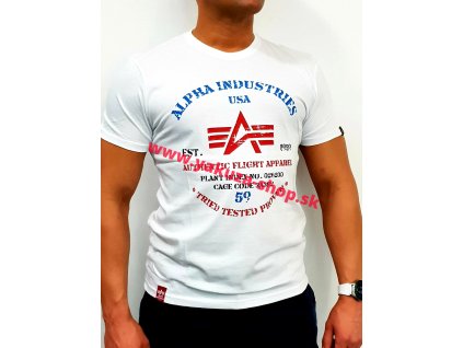 Alpha Industries AUTHENTIC PRINT T white tričko pánske