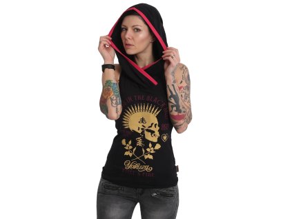 Yakuza BLACK SHEEP dámske tielko s kapucňou GSB 15119 black
