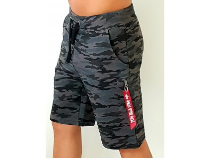 Alpha Industries X-Fit Cargo Short black Camo pánske šortky