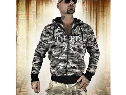 Yakuza JESUS OR OCAINE mikina pánska na zips HZB 9028 black