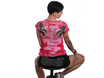 Yakuza SICK NIPPON V NECK dámske tričko GSB 16126 rose red