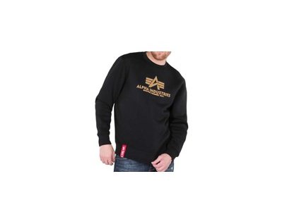 Alpha Industries mikina Basic Sweater black/gold