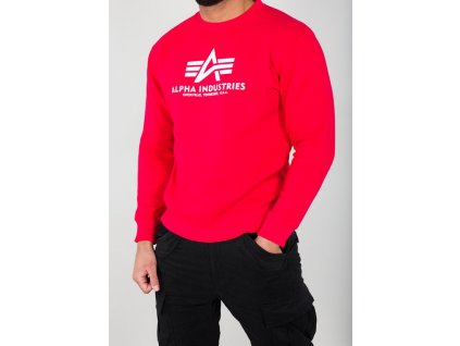 Alpha Industries mikina Basic Sweater speed red