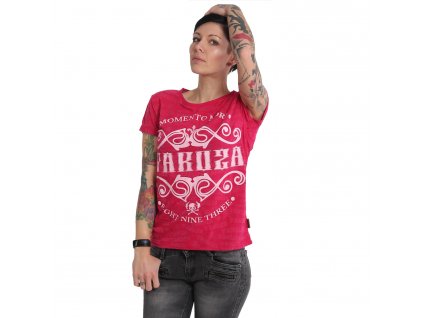 Yakuza MEMENTO MORI BURNOUT dámske tričko GSB 14133 rose red
