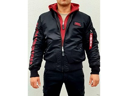 Alpha Industries zAlpha Industries zimná bunda MA 1 D Tec SE black red