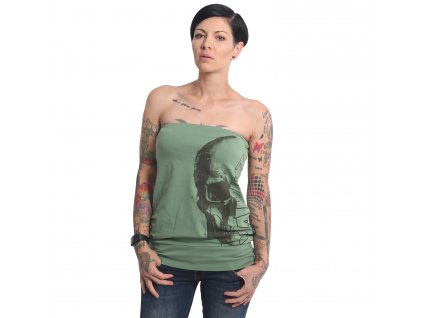 Yakuza dámsky top DROPPING SKULL BANDEAU GSB 16137 turf green