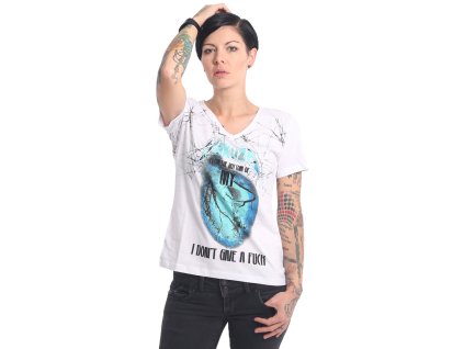 Yakuza MY HEART V NECK dámske tričko GSB 16120 white