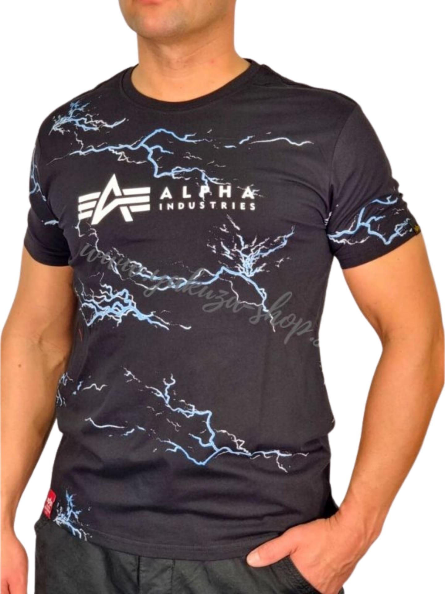 Alpha Industries Lightring AOP T tričko pánske Black/White Farba: čierna, Veľkosti pánske: 3XL