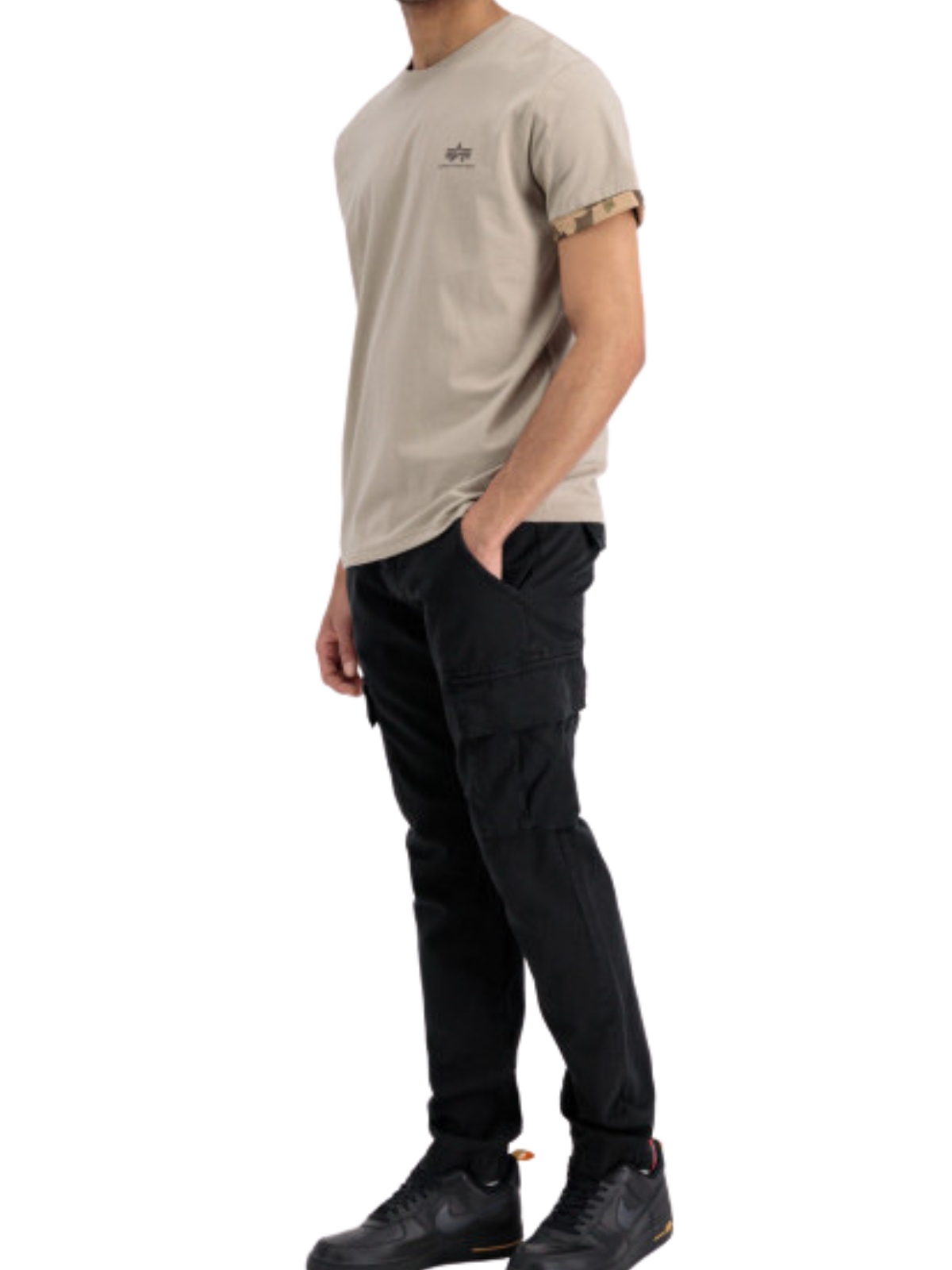 Alpha Industries Roll-Up Sleeve T tričko pánske desert camo Farba: hnedá, piesková, Veľkosti pánske: L