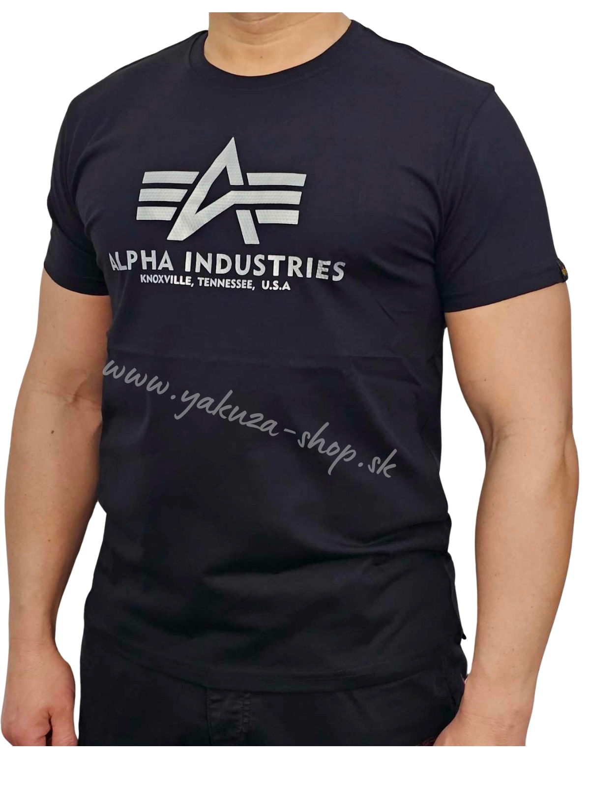 Alpha Industries Basic T CARBON tričko pánske black/silver Veľkosť: S, Farba: čierna/strieborná