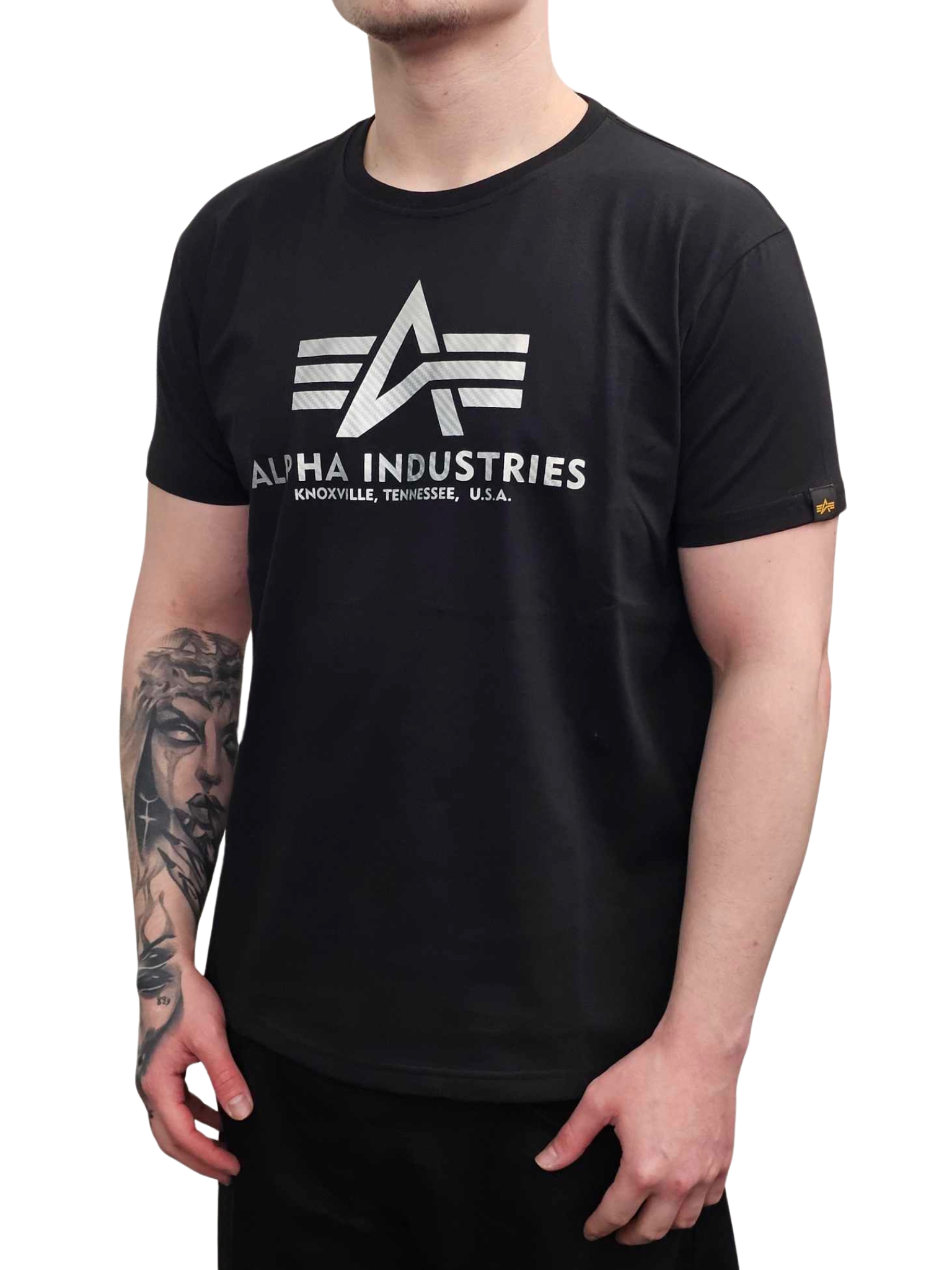 Alpha Industries Basic T CARBON tričko pánske black/silver Veľkosť: M, Farba: čierna/strieborná